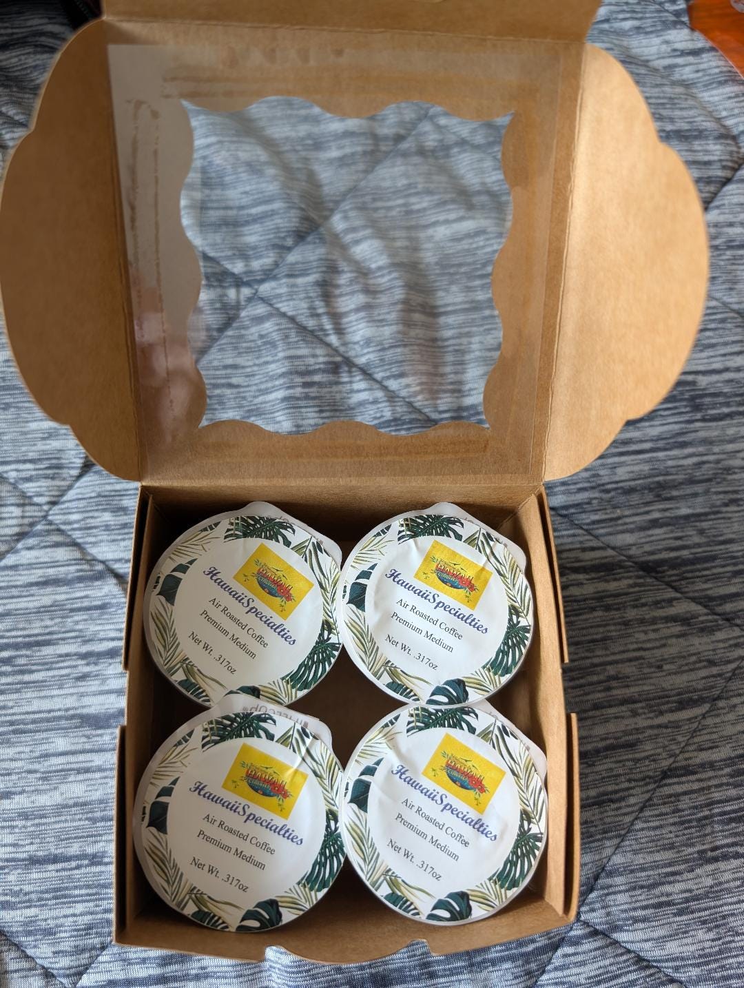 100% Kona Coffee K‑Cups – Medium Roast, 4 Count | Hawaiian Single‑Serve Pods by Hawaii Specialties